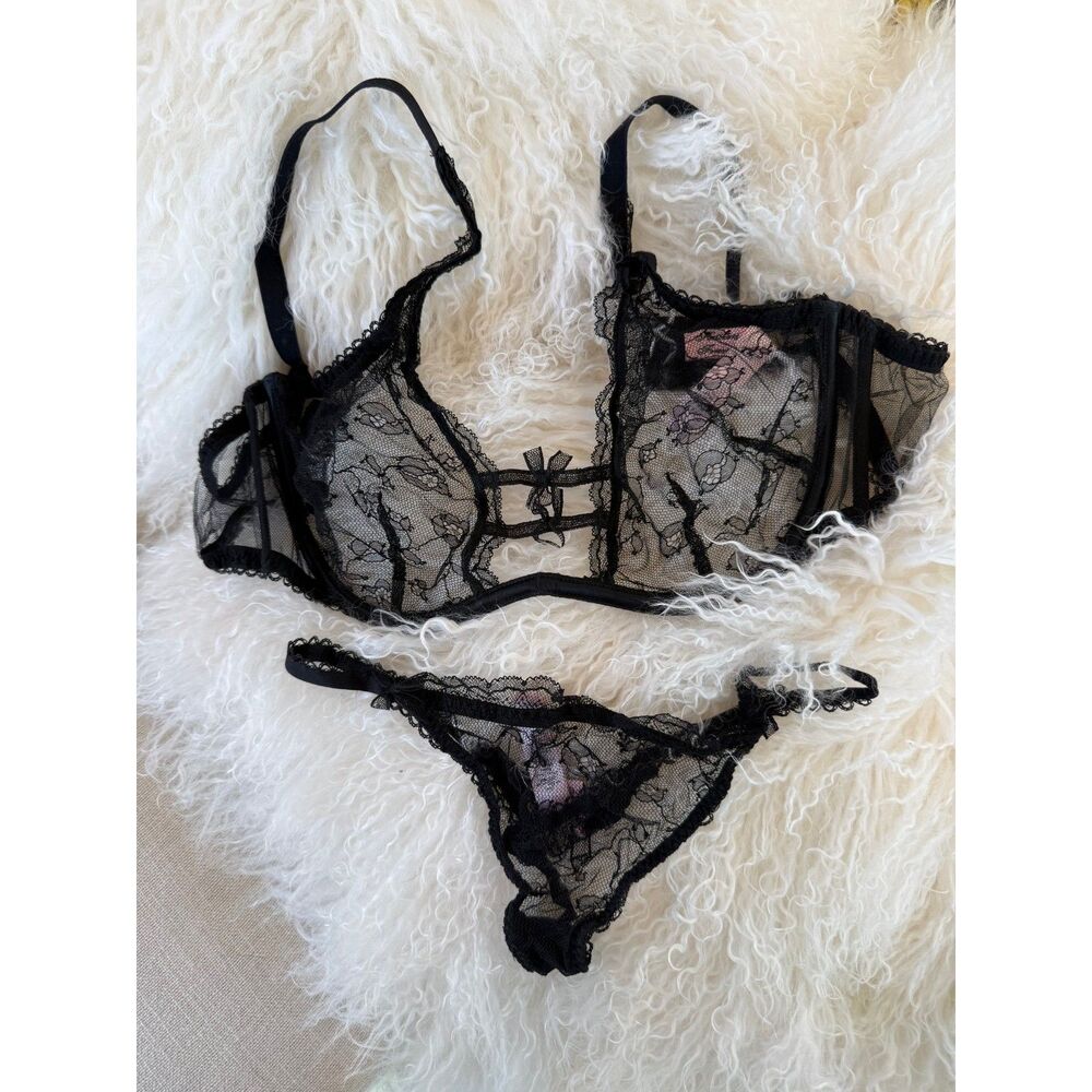 AGENT PROVOCATEUR SUMMER Bra & Thong Lingerie Set 36D/AP 4